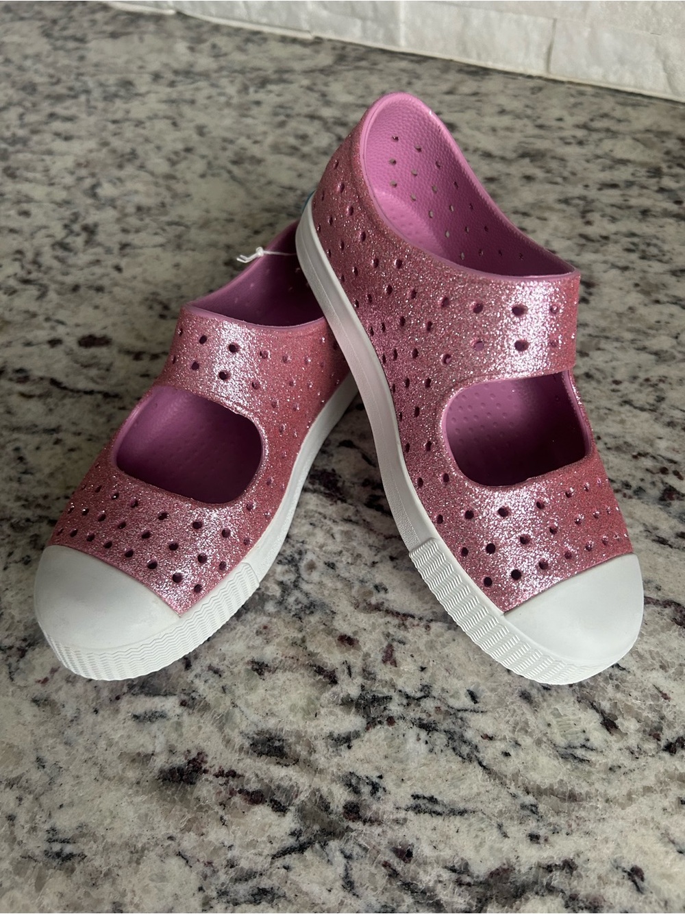 Native Shoes Kids Pink Glitter Water Shoes